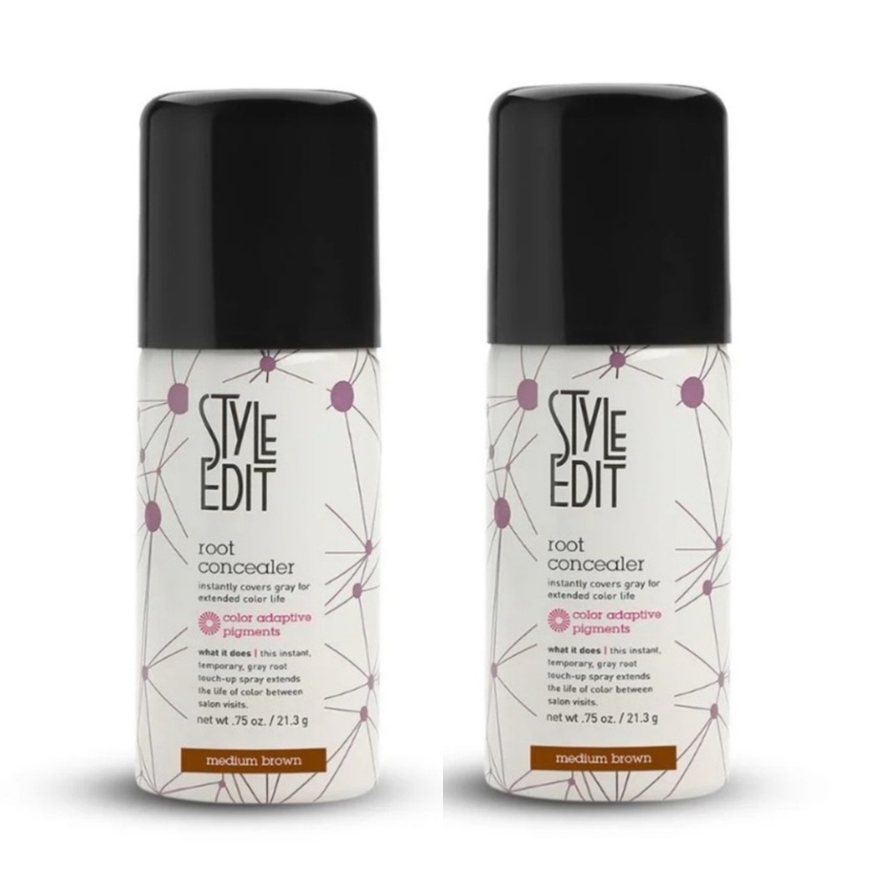 NEW Style Edit, Set of 2 Brunette Beauty Travel Size Root Concealer Spray